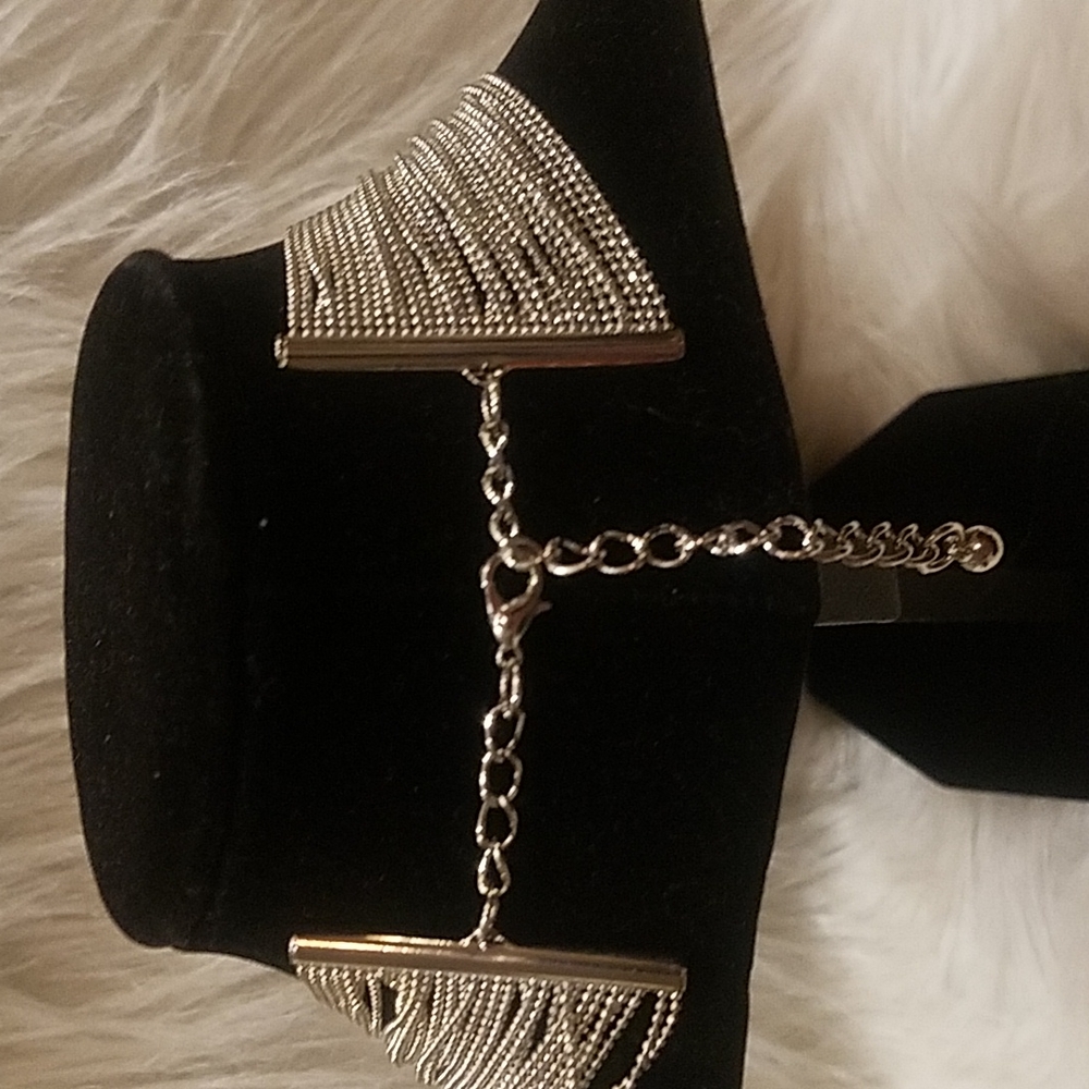 Silver Multi Strand Chain Necklace - image 3